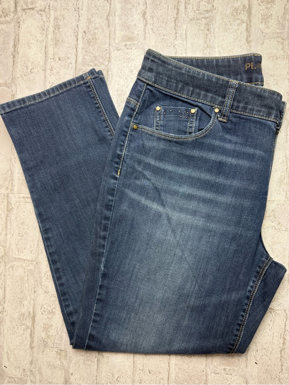 Chicos Platinum Denim Stretch Ultimate Fit Blue Jeans Chico's Size 1.5 = 10 EUC😍